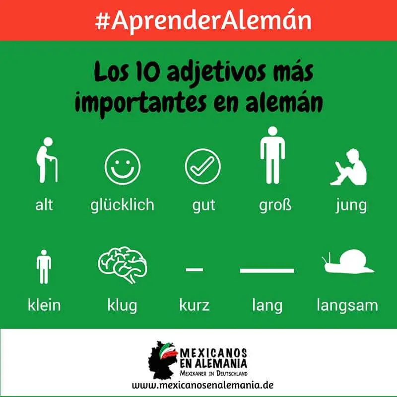 10 adjetivos comunes en alemán